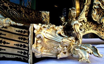 Cartel "aux Têtes enturbannées" in Boulle marquetry and its console, 140 cm