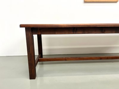 Large solid pine farm table, 70s