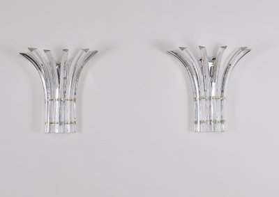 Pair of Alberto Donà sconces in Murano crystal