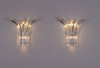 Pair of Alberto Donà sconces in Murano crystal