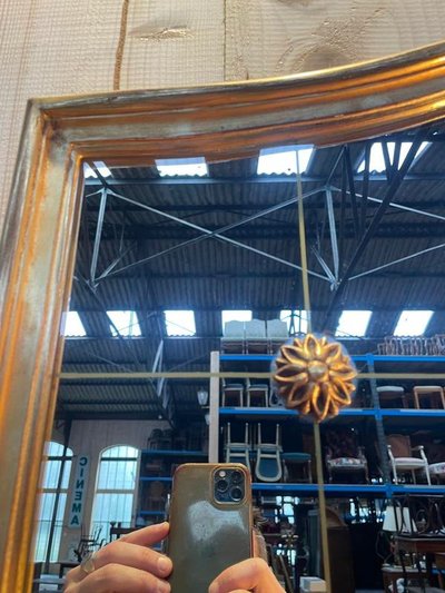 Louis XV style bistro mirror in gilded wood