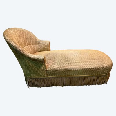 Napoleon III style velvet chaise longue