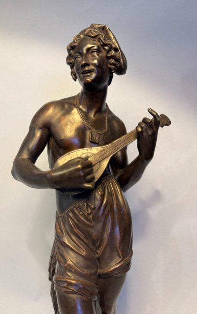 Charles Cumberworth - Bronze sculpture - Neapolitan singer - H43