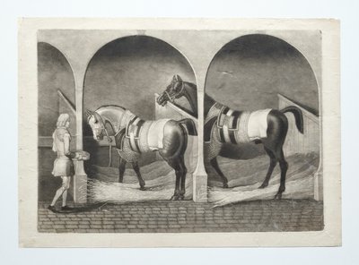  Engraving  Horses After James Seymour 18th C Etching Old Print