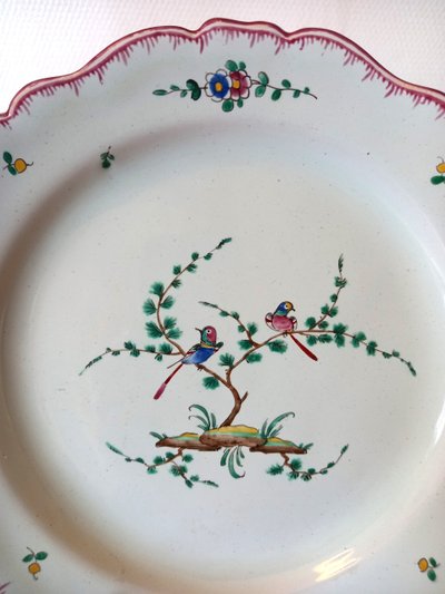 Earthenware plate: Moustiers 18th century.