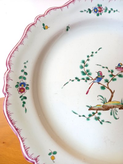 Earthenware plate: Moustiers 18th century.