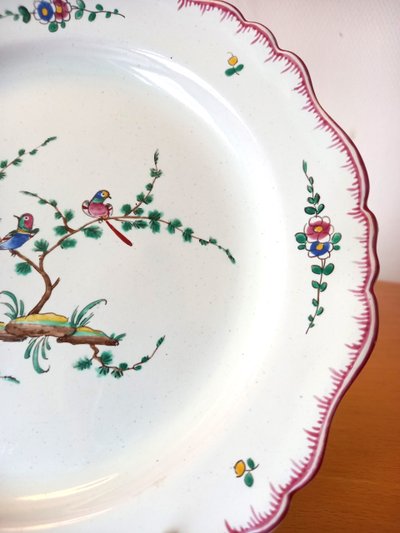 Earthenware plate: Moustiers 18th century.