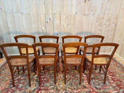 Set of 8 Louis Philippe caned chairs