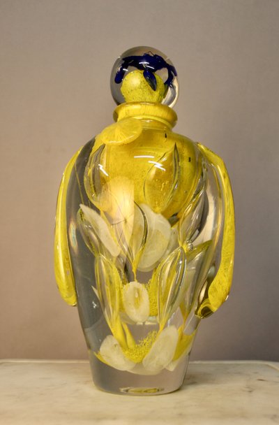 Blown glass bottle By Jean Claude Novaro (1943-2014)