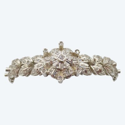 Silver and diamond bracelet, 19th century.   