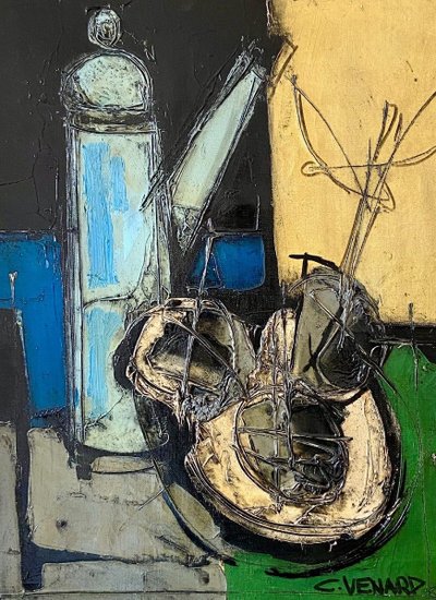 Claude Venard (1913-1999), Nature Morte à La Cafetière painting, 1942.