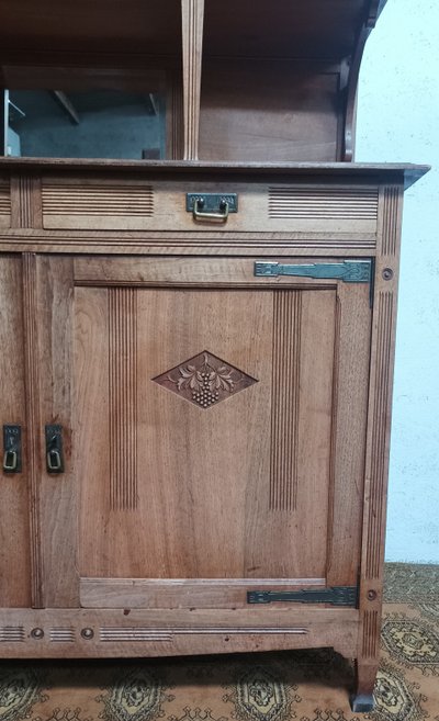 Art Nouveau Art Deco blond walnut sideboard