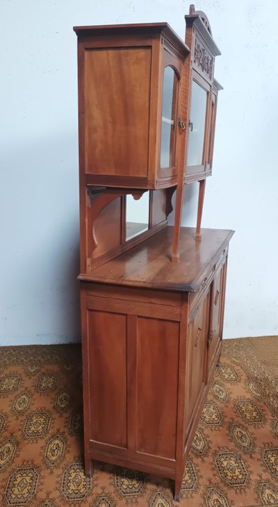 Art Nouveau Art Deco blond walnut sideboard