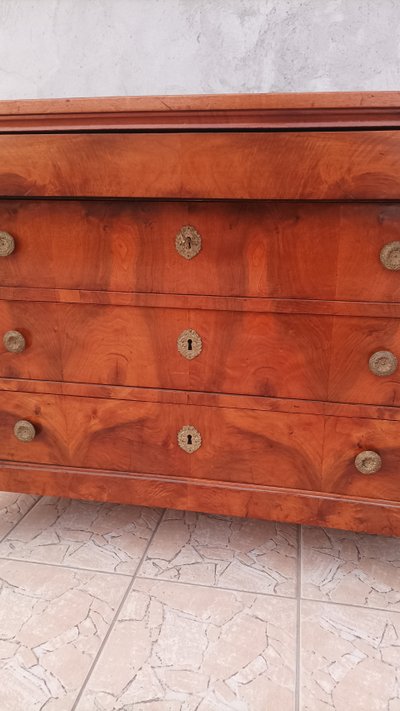 Empire walnut chest of drawers