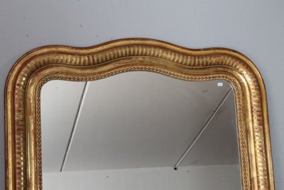 Antiker großer Spiegel 1850 Louis Philippe Blattgold . Messen 108 x 88