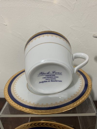 French Blue Porcelain Coffee Service Joséphine De Beauharnais Limited Edition