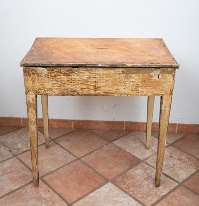 Antique Marchigiana console in lacquered and painted wood. 18th century period.