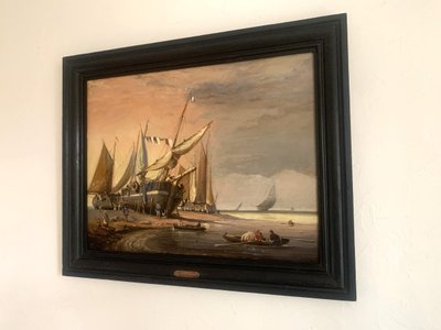 Charles Kuwasseg Oil on Marine Panel