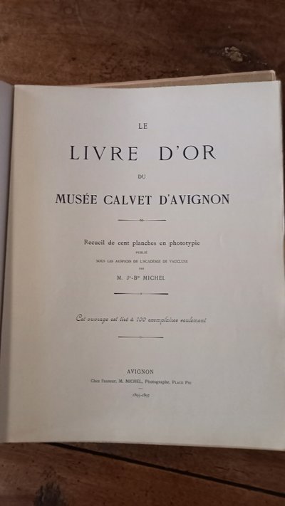 Musée Calvet visitors' book 1895 /Avignon