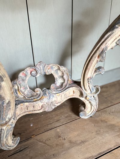 Louis XV console from the 19th century with very nice original marble patina