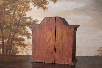 Cabinet in straw marquetry, 18th century work.