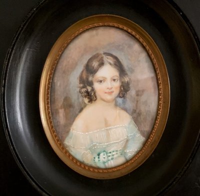 Miniature On Ivory ' Jeune Fille ' (Young Girl)