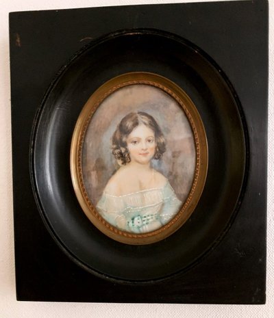 Miniature On Ivory ' Jeune Fille ' (Young Girl)