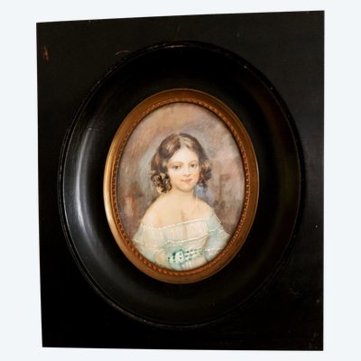 Miniature On Ivory ' Jeune Fille ' (Young Girl)