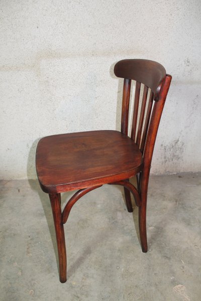 Table de bistrot avec dessus en bakelite et ses 4 chaises en hêtre époque Art Déco