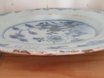 Pair of 18th c English delftware plates