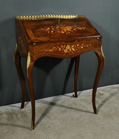 Small Rosewood Lady's Desk, Louis XV style - 2nd half 19th century