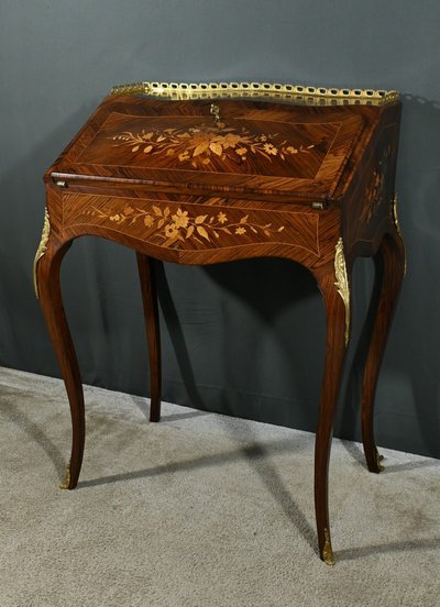 Small Rosewood Lady's Desk, Louis XV style - 2nd half 19th century