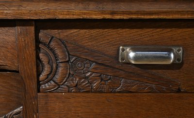 Oak pedestal desk, Art Deco - 1940