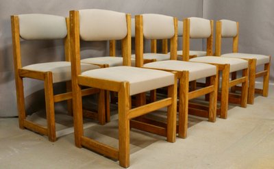 Suite Of 8 Brutalist XXth Century Dining Chairs