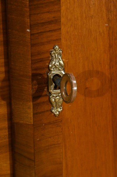 Small Walnut Wardrobe, Art Deco, Maison Walrose, England - 1940