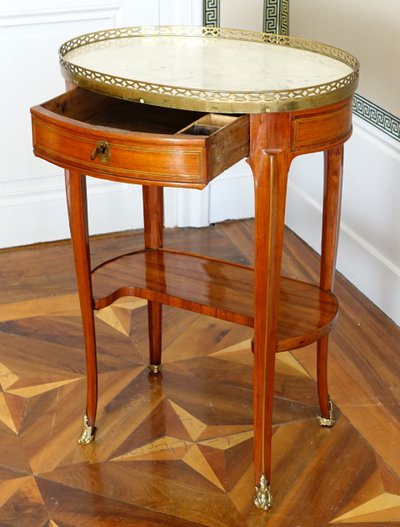 Etienne Avril: Louis XV Transition period marquetry coffee table - stamped and JME