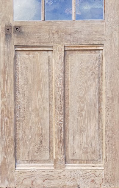 Antique Blond Oak Door Height 240 to 230 Cm Width 77 to 72 Cm