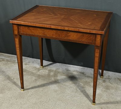 Small Marquetry Table and Desk, Louis XVI style - 2nd half 19th century