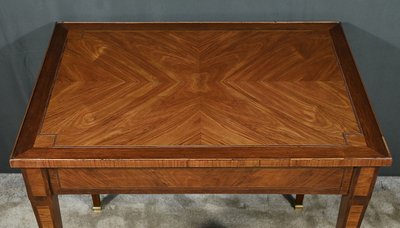 Small Marquetry Table and Desk, Louis XVI style - 2nd half 19th century