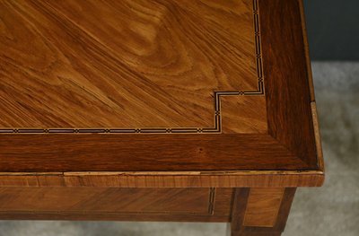 Small Marquetry Table and Desk, Louis XVI style - 2nd half 19th century