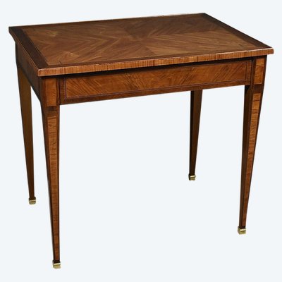 Small Marquetry Table and Desk, Louis XVI style - 2nd half 19th century