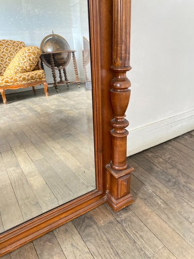 Important 19th Century Henri II Style Beveled Mirror in Solid Wood - 96cm X 150cm