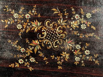 Screen in blackened wood and boiled cardboard, Napoleon III period