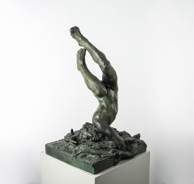 Male Nude - Bronze Sculpture - Icarus