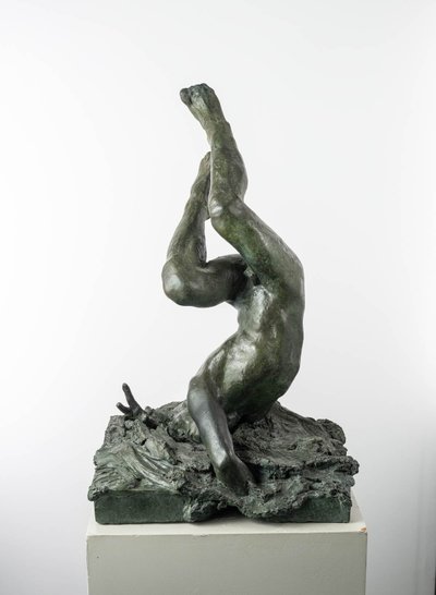 Male Nude - Bronze Sculpture - Icarus