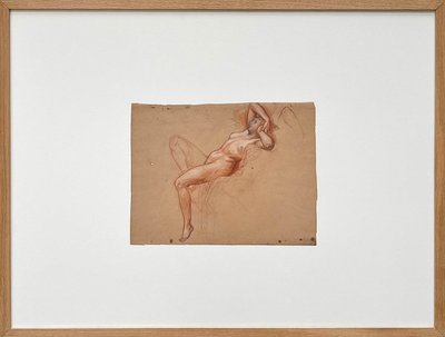 Languid female nude - three pencil drawing