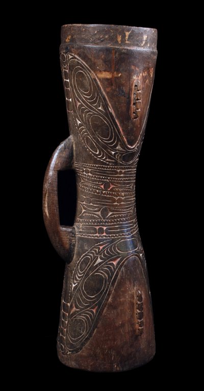 Hand drum, Traditional instrument, Oceanic art, Tribal art, Papua New Guinea, Kundu