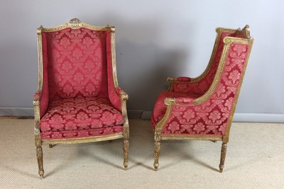 Louis XVI style gilded wood living room