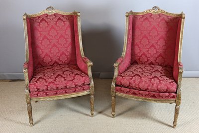 Louis XVI style gilded wood living room