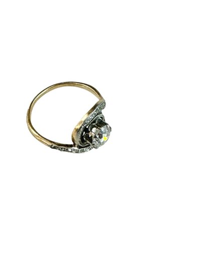 Art Nouveau Tourbillon Ring in Gold, Platinum and Diamond